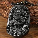 The Dragon Guardian Obsidian Pendant