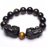 Natural Golden Sheen Obsidian Pi Xiu Bracelet