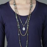 Natural Indian Onyx Three Layered Necklace