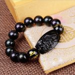 Natural Obsidian Eight Patron Zodiac Bracelet