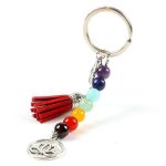 Natural Stones 7 Chakra Lotus Tassel Key Ring