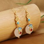 Nature’s Peace White Jade Earrings