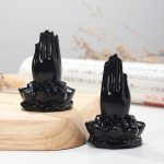 Obsidian Lotus Praying Hands