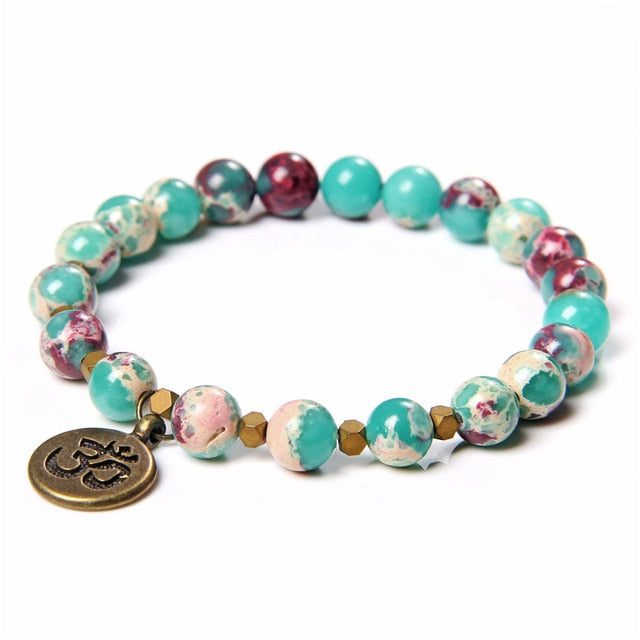 om-charm-larderite-beaded-bracelet.jpg Om Charm Larderite Beaded Bracelet - Image 1