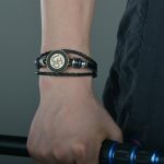 Om Insignia Leather Bracelet