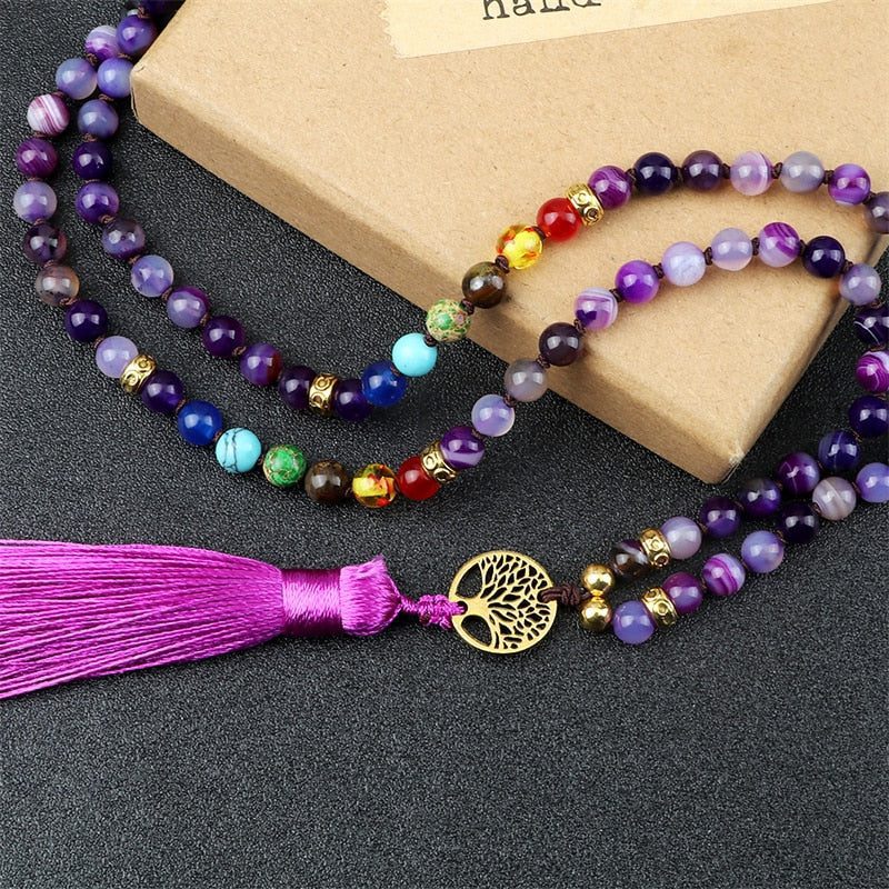 pure-purple-agate-7-chakra-mala.jpg Pure Purple Agate 7 Chakra Mala - Image 1