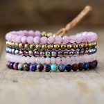 Purple Crystal Beads Stackable Bracelet