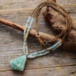 Raw Amazonite Pendant Necklace