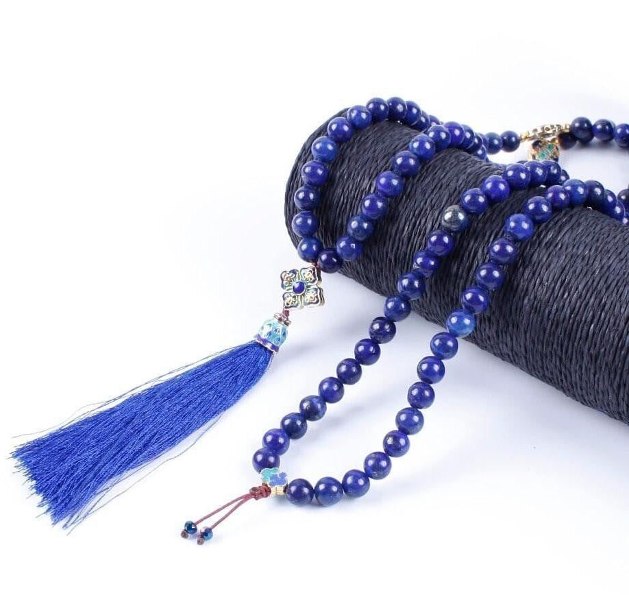 sacred-serenity-lapis-lazuli-tassel-mala.jpg Sacred Serenity Lapis Lazuli Tassel Mala - Image 1