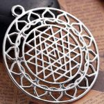 Sacred Sri Yantra Meditation Silver Pendant
