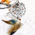 Silver Moon Rattan Dream Catcher With Natural Stone Accents