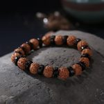 Six True Words Natural Coconut Shell and Rudraksha Bracelet
