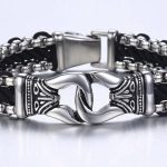 Stainless Steel Aztec Leather Woven Bracelet