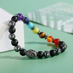Steadfast Courage Hematite Buddha Bracelet