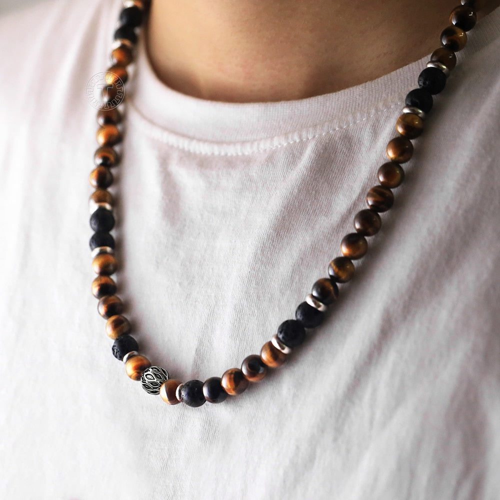 take-the-bull-with-tiger-eyes-necklace.jpg Take the Bull With Tiger Eyes Necklace - Image 1