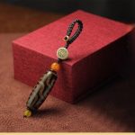 Tibetan Nine-Eyed Dzi Car Keychain Pendant