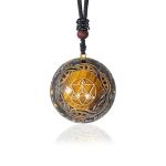 Tiger Eye Pendant Merkaba Crystal Necklace