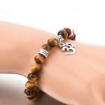 Tiger Eye Stone Om Bracelet