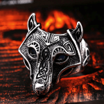 Viking Wolf Stainless Steel Ring