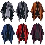 Warm and Cozy Geometric Poncho
